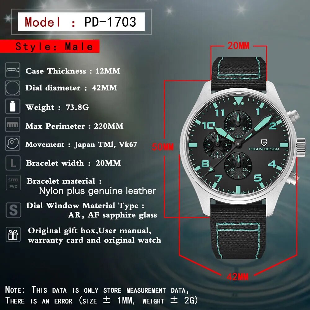 2022-PAGANI-DESIGN-New-VK67-Men-Pilot-Quarterly-Watches-42mm-Sapphire-Glass-AR-Coating-Chronograph-100M-1