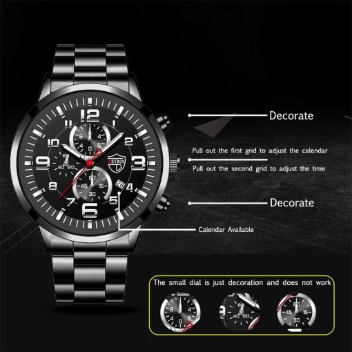 2023 Brand Men S Watches Luxury Stainless Steel Quartz Watch Man Leather Calendar Sports Wristwatch Luminous 1