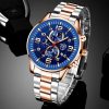 2023 Brand Men S Watches Luxury Stainless Steel Quartz Watch Man Leather Calendar Sports Wristwatch Luminous