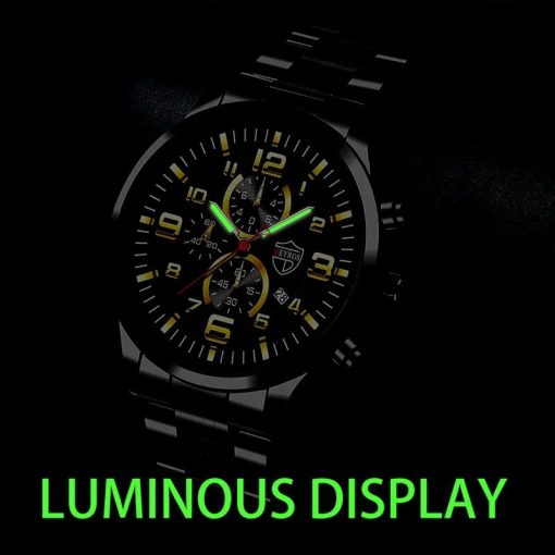 2023 Brand Men S Watches Luxury Stainless Steel Quartz Watch Man Leather Calendar Sports Wristwatch Luminous 2