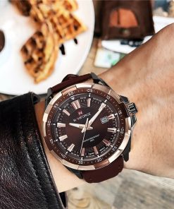 2023 Fashion Casual Naviforce Brand Waterproof Quartz Watch Men Military Leather Sports Watches Man Clock Relogio 1