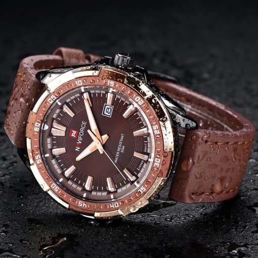 2023 Fashion Casual Naviforce Brand Waterproof Quartz Watch Men Military Leather Sports Watches Man Clock Relogio 3