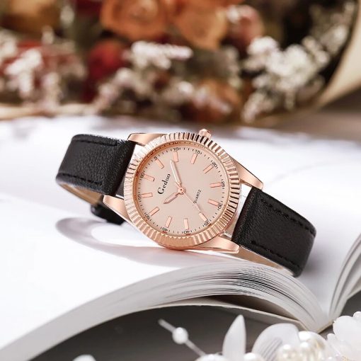 2023 New Arrival Quartz Watch Women Fashion Leather Strap Luxury Brand Top Quality Analog Wristwatch Relojes 4