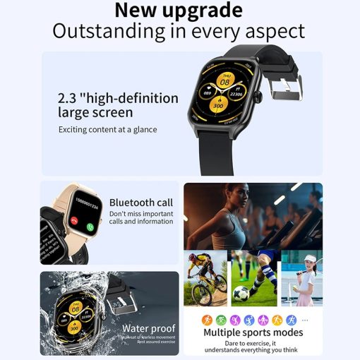 2023 New Blood Glucose Monitoring Smart Watch Men Women 2 01 Inch Sport Fitness Watch Siri 1