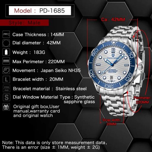 2023 New Pagani Design 1685 Men S Watches Mechanical Wristwatch For Men Automatic Watch Men Japan 2