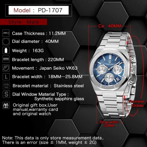 2023 New Pagani Design 40mm Top Brand Luxury Men S Quartz Watches Stainless Steel Sapphire Glass 1