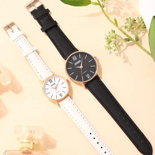 2pcs Fashion Couple Set Watches Luxury Men Women Business Casual Quartz Watch Simple Leather Wristwatch Relogio 5