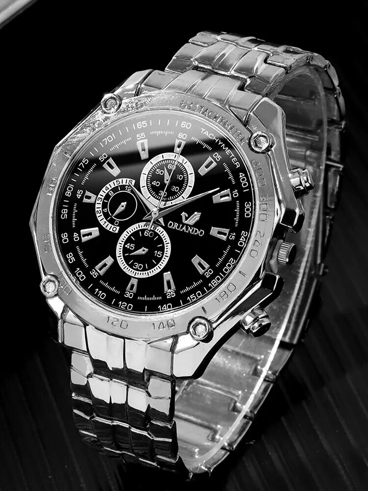 2pcs-MEN-S-Large-Dial-Silver-Steel-Band-Quartz-Watch-dumbbell-Bead-String-Bracelet-Set-3