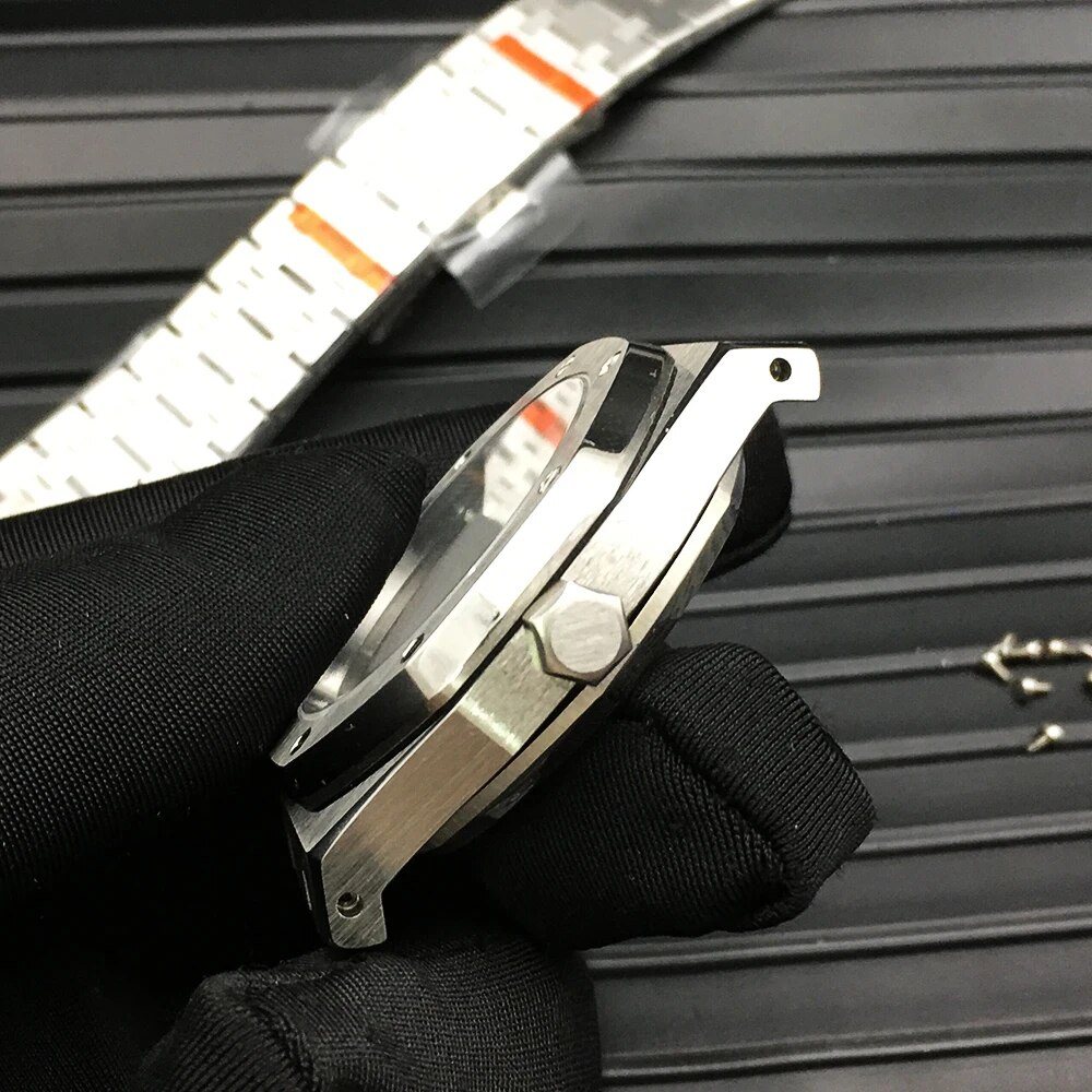 41mm-Black-Case-Watchband-Men-s-Watch-Strap-Parts-For-Seiko-nh36-nh35-Movement-31-8mm-3
