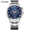 Citizen Men S Quartz Watch Starry Sky Date Moon Phase Multifunctional Business Waterproof Leather Strap Watch