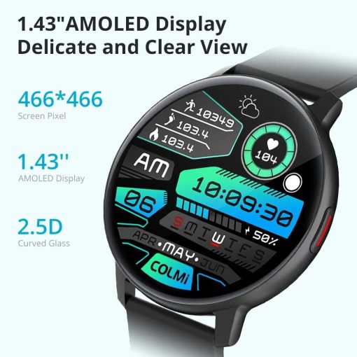 Colmi I31 Smartwatch 1 43 Inch Amoled Screen 100 Sports Modes 7 Day Battery Life Always 1