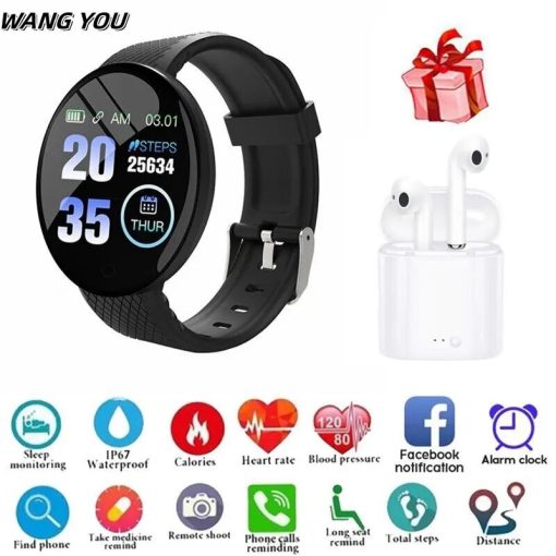 D18 Smart Bracelet Screen Heart Rate Blood Pressure Sleep Monitor Walking Exercise Smart Watch Wireless Bluetooth