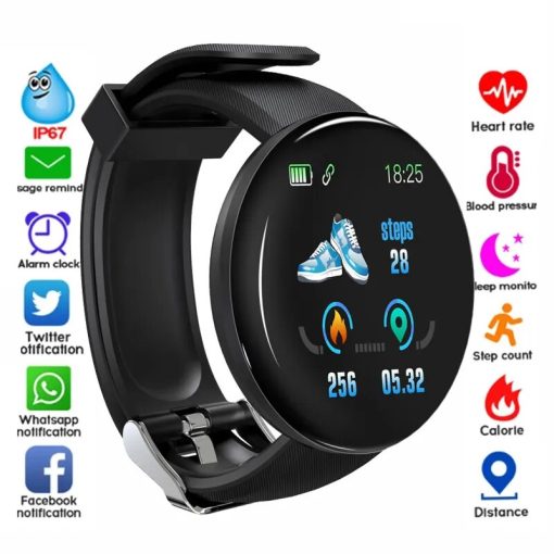 D18 Smart Watch Heart Rate Fitness Tracker Bracelet Men Women Kids Smart Wristband Waterproof Sport Smartwatch