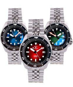 Diver 3 8 Mechanical Watch Men Nh35 Movt Sunburst Red 20bar Waterproof Skx Wristwatch 120clicks Bezel