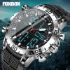 Foxbox Mens Watches Sports Top Brand Luxury Dual Display Quartz Watch Men Military Waterproof Clock Digital