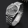 Fashion Diamond Calendar Mens Watches Business Luxury High Quality Quartz Watch For Men Stainless Steel Wristwatch