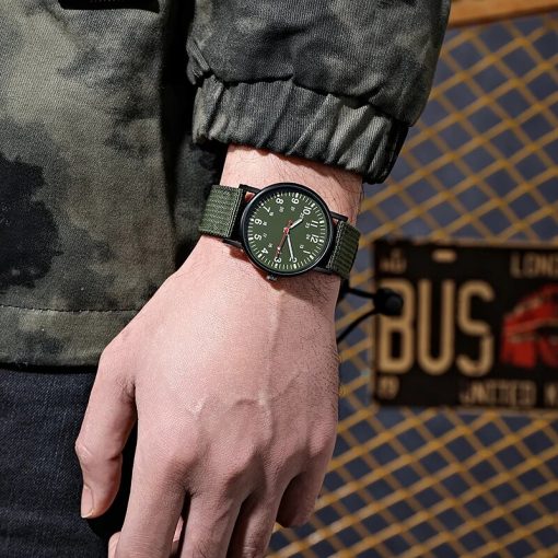 Fashion Men Watches Luminous Nylon Band Military Watch Men Army Wrist Quartz Sports Shock Wristwatches Couple 1