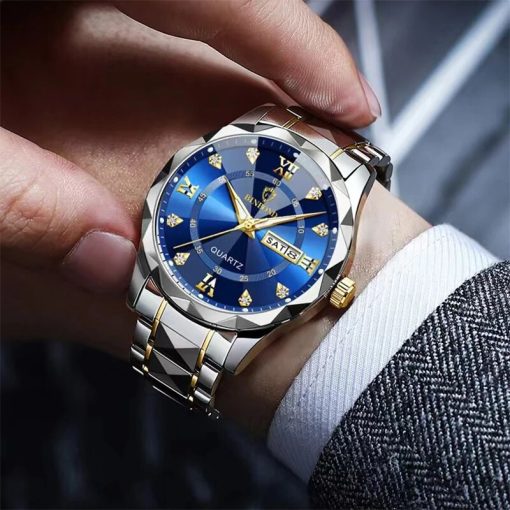 Fashion Men S Watches Fashion Trend Quartz Wristwatch Original Waterproof Stainless Steel Watch For Man Date 3