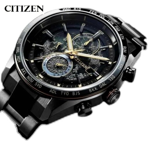 For Citizen Back Of The Moon Men Watches Luxury Stainless Steel Quartz Watch Calendar Luminous Clock 1