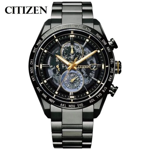 For Citizen Back Of The Moon Men Watches Luxury Stainless Steel Quartz Watch Calendar Luminous Clock