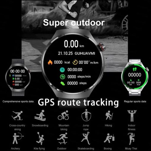 For Huawei Xiaomi Gt4 Pro Smart Watch Men Nfc Gps Tracker Amoled 360 360 Hd Screen 4