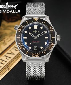 Heimdallr Watch Titanium Sea Ghost Nttd Nh35 Automatic Mechanical C3 Luminous Steel Nylon White Black Dial