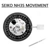 Japan Seiko Nh35 Nh35a 24 Jewelry High Accuracy Mechanical Automatic Movement Black Day Date 3 O