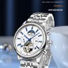 Kinyued New Released Men Mechanical Wrist Watch Stainless Steel Strap Moon Phase Watches For Man Date