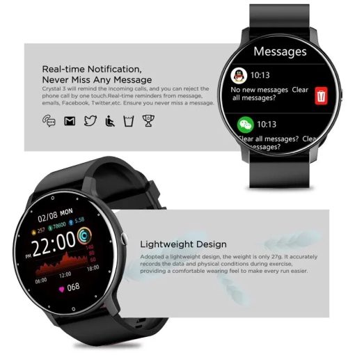 Lige 2023 New Men Smart Watch Real Time Activity Tracker Heart Rate Monitor Sports Women Smart