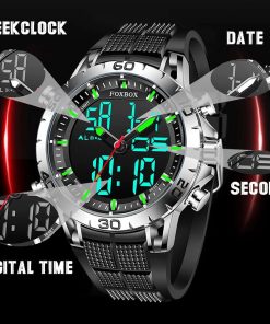 Lige Creative Mens Watches Top Brand Luxury Dual Display Quartz Watch For Men Sports Waterproof Digital 1