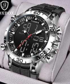 Lige Creative Mens Watches Top Brand Luxury Dual Display Quartz Watch For Men Sports Waterproof Digital