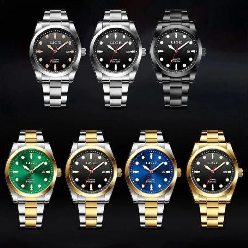 Lige Diver Watches For Men Fashion Military Waterproof Quartz Chronograph Wristwatches Top Luxury Sport Watch Men 11