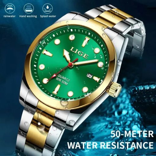 Lige Diver Watches For Men Fashion Military Waterproof Quartz Chronograph Wristwatches Top Luxury Sport Watch Men 9