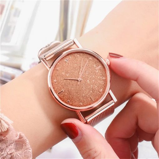 Luxury Watches Quartz Watch Stainless Steel Dial Bracele Watch Fashionable Simple Style Quartz Wristwatch Reloj Mujer 2