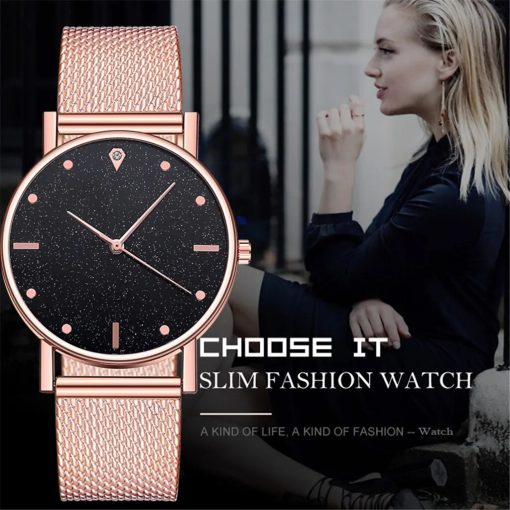 Luxury Watches Quartz Watch Stainless Steel Dial Bracele Watch Fashionable Simple Style Quartz Wristwatch Reloj Mujer 4