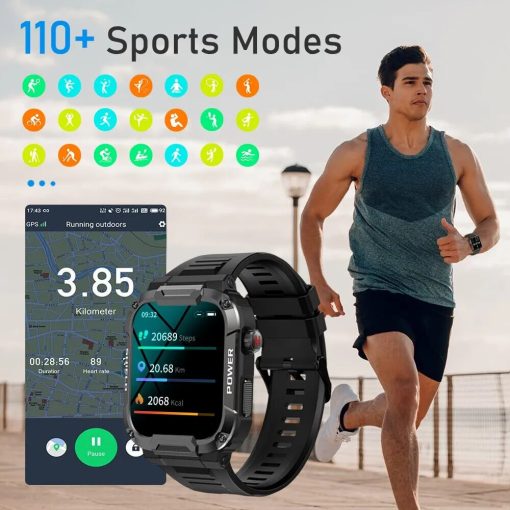 Melanda 1 85 Outdoor Military Smart Watch Men Bluetooth Call Smartwatch For Xiaomi Android Ios Ip68 1