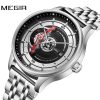 Megir Ruimas Men Automatic Japan Citizen Mechanical Classic Casual Hollow Skull Wristwatches Male New Sport Sapphire