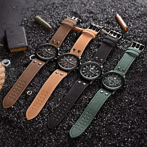 Men Quartz Watch Fashion Simple Business Belt Quartz Watch Men Watch Student Wristwatch 5