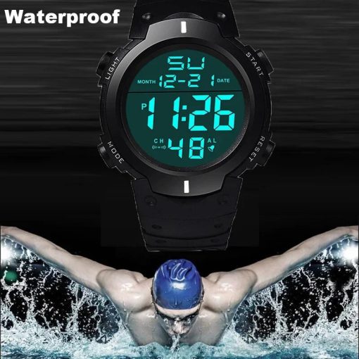 Men Sport Led Watches Top Brand Men Digital Clock Multi Functional Rubber Man Fitnes Athlete Timekeeping 3