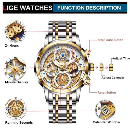 Men Watch Sports Quartz Watches Men Waterproof Chronograph Wristwatch Mens Military Clock Man Relogio Masculino 1