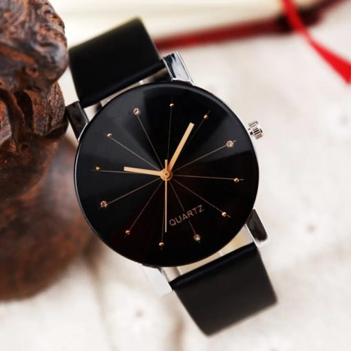 Men Women Watches Leather Strap Line Analog Quartz Ladies Wrist Watches Fashion Watch Luxury Leather Wrist 1