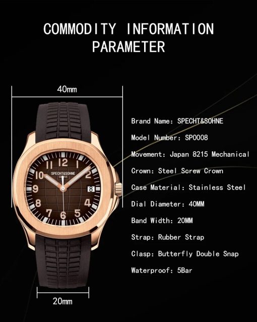 Men S Watches Luxury Automatic Watch For Men Citizen 8215 Mechanical Wristwatch Sapphire Glass Stainless Steel 1