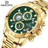 Naviforce 2022 New Watch For Men Luxury Gold Fashion Quartz Clock Analog Chronograph Sport Waterproof Stainless