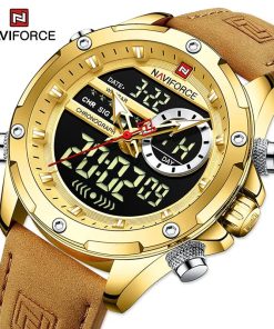 Naviforce Luxury Brand Original Watches For Men Casual Sports Chronograph Alarm Quartz Wrist Watch Leather Waterproof 1