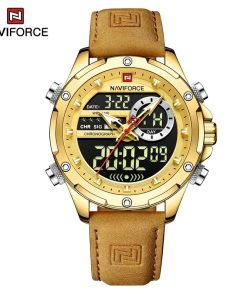 Naviforce Top Luxury Brand Men Watch Analog Digital Leather Sport Army Military Chronograph Quartz Clock Relogio