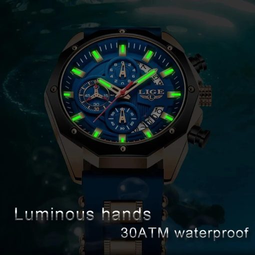 New Fashion Mens Watches Top Brand Luxury Silicone Sport Watch Men Quartz Date Clock Waterproof Wristwatch 2