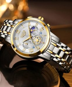 New Lige Luxury Business Man Wristwatch Waterproof Luminous Men Watch For Men Quartz Clock Stainless Steel 1