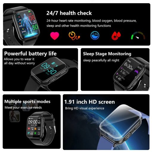 New Men S Health Smartwatch Non Invasive Blood Glucose Ecg Ppg Heart Rate Ip68 Waterproof Smartwatch 1