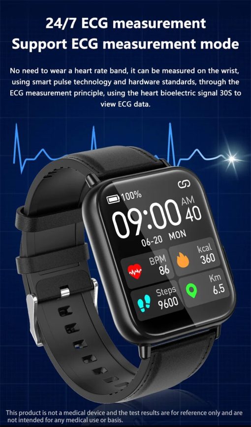 New Men S Health Smartwatch Non Invasive Blood Glucose Ecg Ppg Heart Rate Ip68 Waterproof Smartwatch 2