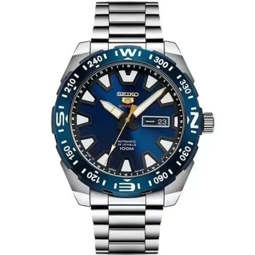 New Seiko Fashion Watch For Men Sport 3bar Waterproof Luminous Auto Date Dial Stainless Steel Band 4